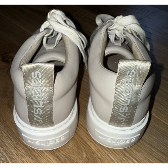 J Slides NYC  Size 7  Beige Lace Up Platform Modern Sneakers. - T6 - Picture 5 of 9